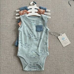 Cloud island Fish Print Baby Bodysuits onesies